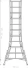 A line drawing of a silver aluminum garden ladder with dimensions indicated. Voir les images du produit