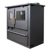 A black wood-burning stove is shown against a white background. Produktbild-Vorschau