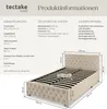 tectake® Polsterbett Sedona in Samtoptik mit Steppmuster Produktbild-Vorschau 5