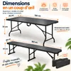 Rijoka pliable ensemble de meubles de jardin - aspect bois Voir les images du produit 5