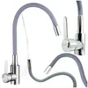 Collage of a flexible kitchen faucet with water flowing. Produktbild-Vorschau