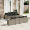 Design 9-tlg. Garten-Sofagarnitur mit Kissen Grau Poly Produktbild-Vorschau 1