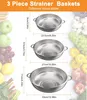 Küchensieb, Set von 3, Pasta Sieb mit Griff, Colander für Produktbild-Vorschau 3