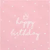 Serwetki różowe Happy Birthday, 33x33 cm (1 op. / 20 szt.) Podgląd zdjęcia produktu 1