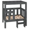 A dark gray wooden dog bed with a slatted base and a small step. Náhľad obrázku produktu