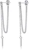 925 Sterling Silber Bar Tropfen Ohrringe Kette für Frauen Produktbild-Vorschau 1