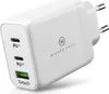 A white 65W GaN charger with multiple ports. Produktbild-Vorschau