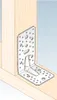A metal bracket is attached to wooden beams, forming a corner. Produktbild-Vorschau