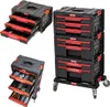 A collage of modular toolboxes and storage units, some open to reveal contents. Anteprima dell’immagine prodotto