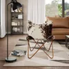 vidaXL Butterfly-Sessel Braun und Weiß Echtes Kuhfell Produktbild-Vorschau 2