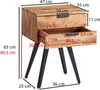 FineBuy Nachtkästchen Akazie Massivholz – Nachttisch mit 2 Produktbild-Vorschau 7