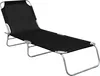 A black chaise lounge chair on a white background. Produktbild-Vorschau