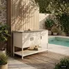 sweeek - Outdoor-Küche aus Stahl mit Spüle L120 cm - Beige Produktbild-Vorschau 5