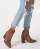 ASKSA Damen Absatz Plateau Vintage Schnalle Wildleder Produktbild-Vorschau 2