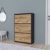 A shoe cabinet with three drawers in a room with a gray wall and a light gray rug. Náhľad obrázku produktu