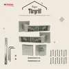 A product image showcasing door handles and their accessories, with marketing text. Produktbild-Vorschau