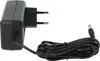 A black power adapter with a European plug and a coiled black cable with a DC connector. Produktbild-Vorschau