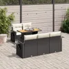 vidaXL 6-tlg. Garten-Sofagarnitur mit Kissen Schwarz Poly Produktbild-Vorschau 2