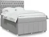 Boxspringbett mit Matratze Hellgrau 140x190 cm Stoff Produktbild-Vorschau 2