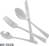 A set of cutlery, including a knife, fork, and two spoons, arranged diagonally on a white background. Voir les images du produit