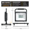 Product information and dimensions for a Brandson LED work light. Náhľad obrázku produktu