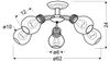 Technical drawing with dimensions of a chandelier. Podgląd zdjęcia produktu