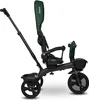 A side view of a green and black children's tricycle against a white background. Produktbild-Vorschau