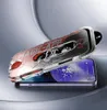 A phone case is shown open, with the phone screen visible underneath. The case has graphics and text on it. Produktbild-Vorschau