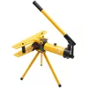 A yellow hydraulic pipe bender on a white background. Podgląd zdjęcia produktu