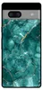 A smartphone case with a green and gold marble pattern. Produktbild-Vorschau