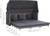 vidaXL Canapé-lit extensible 3 places avec toit Poly rotin Voir les images du produit 6