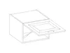 A line drawing of a kitchen cabinet with a lift-up door. Voir les images du produit
