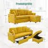 Modułowa sofa narożna w kolorze musztardowym, obita Podgląd zdjęcia produktu 2