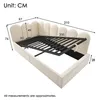 A diagram of a bed with dimensions indicated by measurement lines and numbers. Produktbild-Vorschau