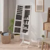 Voľne stojace zrkadlo, biele 34x37x146 cm Náhľad obrázku produktu 3