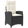 A single black rattan armchair with cream cushions, shown from the front on a white background. Produktbild-Vorschau