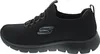 A side view of a single black Skechers sneaker. Voir les images du produit