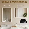 Wandspiegel 50 x 70 cm Weiß Hängespiegel Dekorativ HOMCOM Produktbild-Vorschau 10