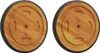 Raumräder 2 pcs Braun 20,5 x 20,5 x 2 cm Massivholz Akazie Produktbild-Vorschau 1