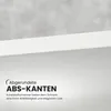 A close-up of a white edge with text overlay describing the product's features. Produktbild-Vorschau