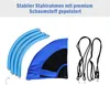 Parts of a nest swing are laid out on a white background, with descriptive text at the top. Voir les images du produit