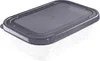 A clear, professional studio shot of a rectangular plastic food storage container with a dark gray lid, placed on a white background. Náhľad obrázku produktu