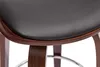 Miliboo - Design-Barhocker drehbar schwarz und dunkles Holz Produktbild-Vorschau 6