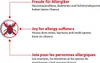 Marketing image showing text in three languages about the benefits for allergy sufferers, with an icon indicating pest control. Produktbild-Vorschau