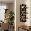 DanDiBo Stojan na víno kovový čierny rohový nástenný 70 cm Náhľad obrázku produktu 9