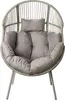 BELIANI Gartensessel Grau PE Rattan mit Hocker Auflagen Produktbild-Vorschau 5