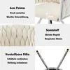 Collage of images showing features of a chair, including padding, material, and adjustable feet. Voir les images du produit