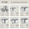 tectake® Kochtopfset Bologna II 9-teilig, aus Edelstahl, Produktbild-Vorschau 5