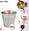 KOTARBAU® Seau à Cendre Acier Inoxydable 14 L Argent Seau Voir les images du produit 4