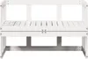 A white wooden garden bench shown from the front. Náhled obrázku produktu